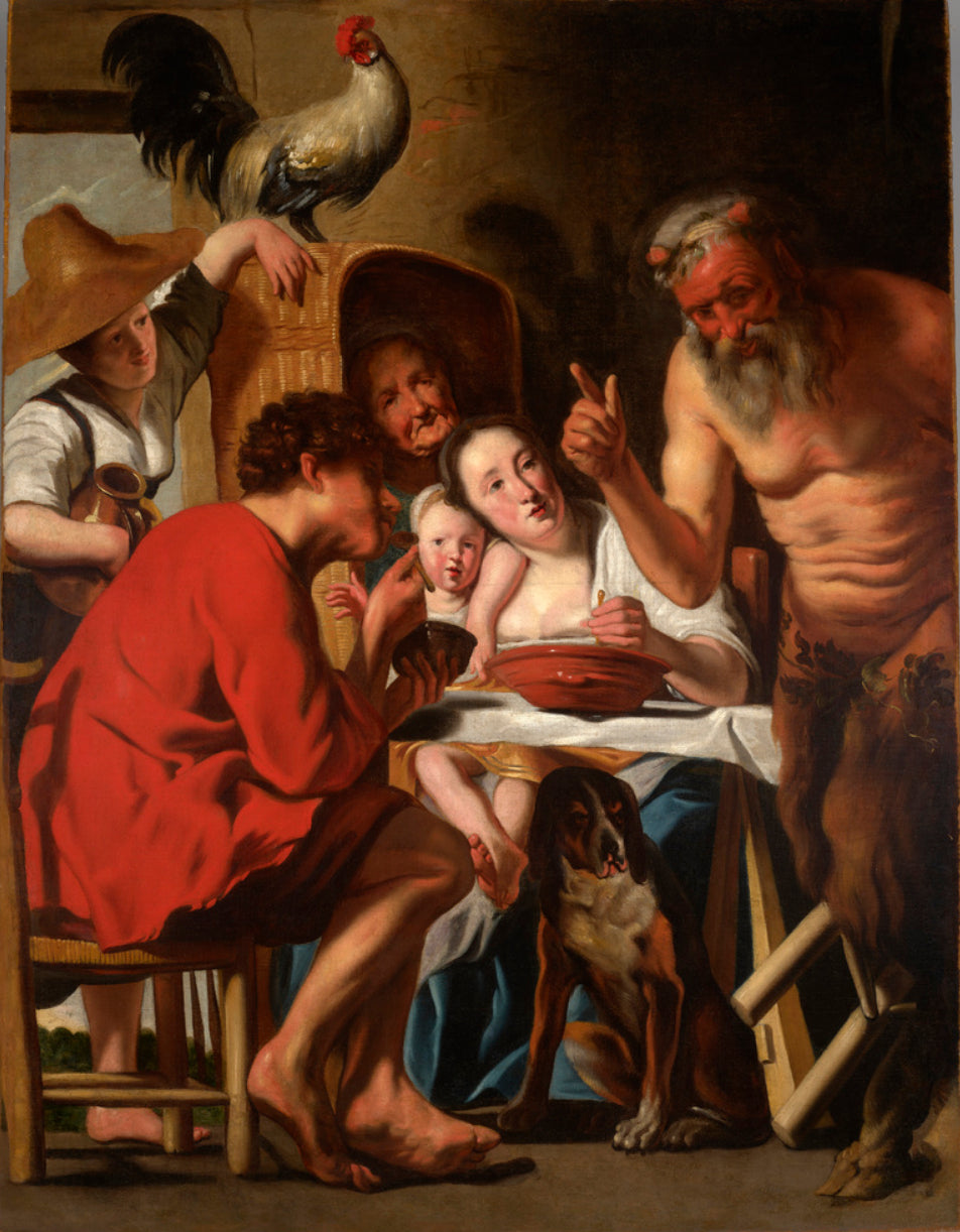 Le satyre et le paysan. - Jacob Jordaens image 1 copie de tableau peinte à la main