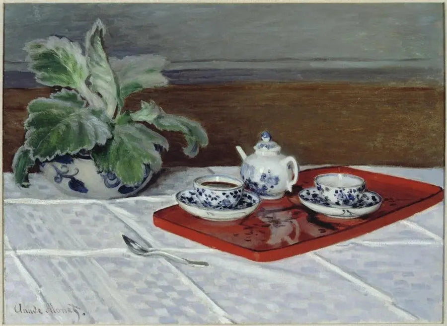 Le Service à thé - Claude Monet image 1 copie peinte à la main à l’huile