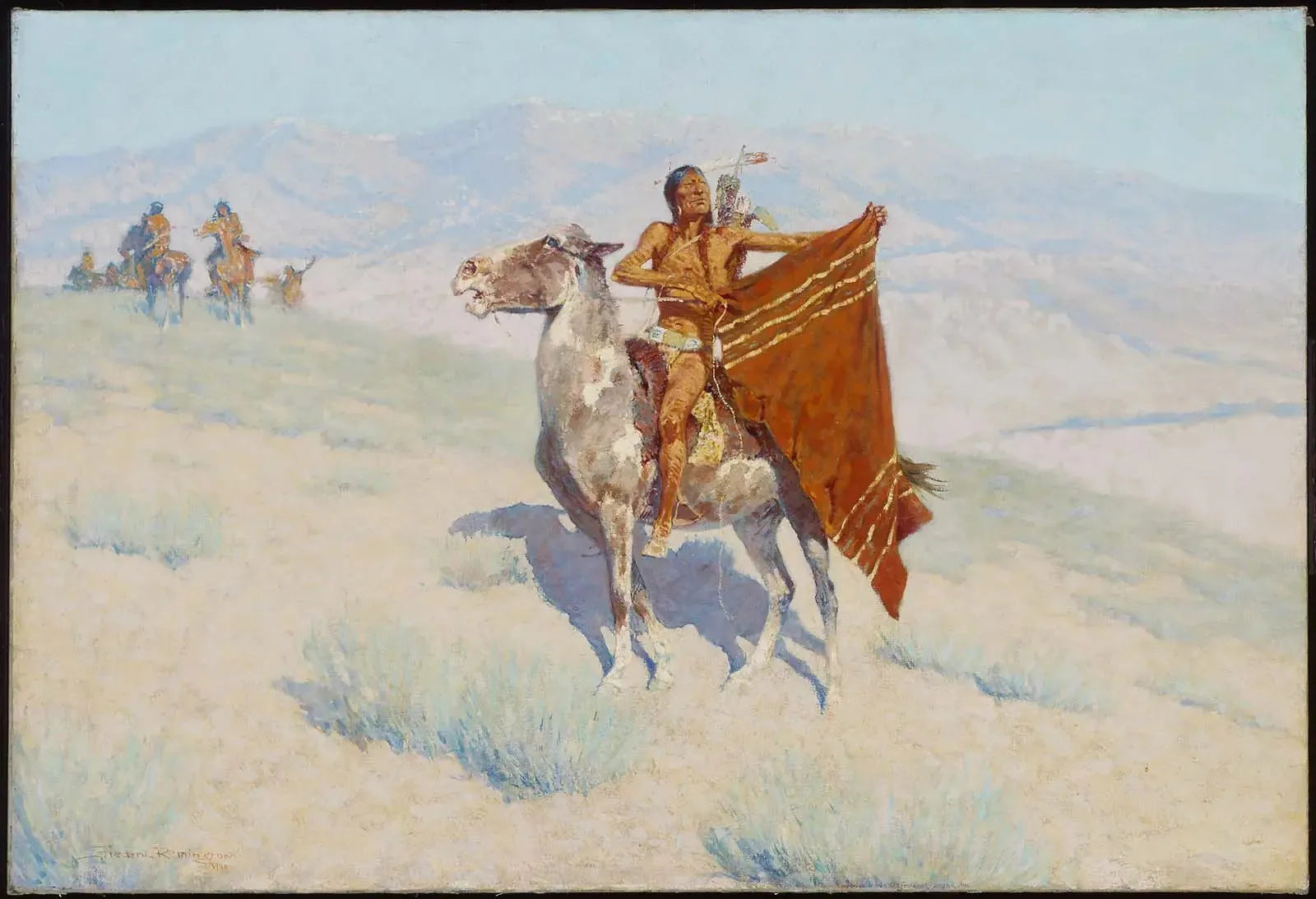 Le signal de la couverture - Frederic Remington image 1 reproduction d’œuvre d’art à l’huile