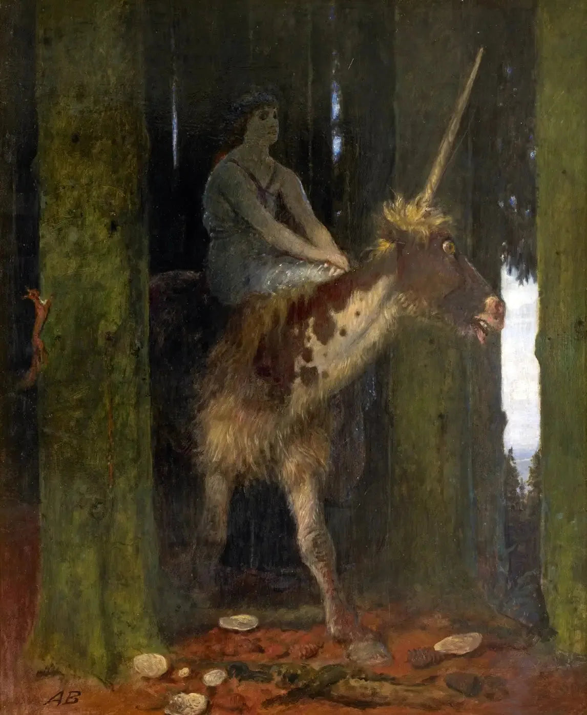 Le silence de la forêt - Arnold Böcklin image 1 copie peinte à la main à l’huile