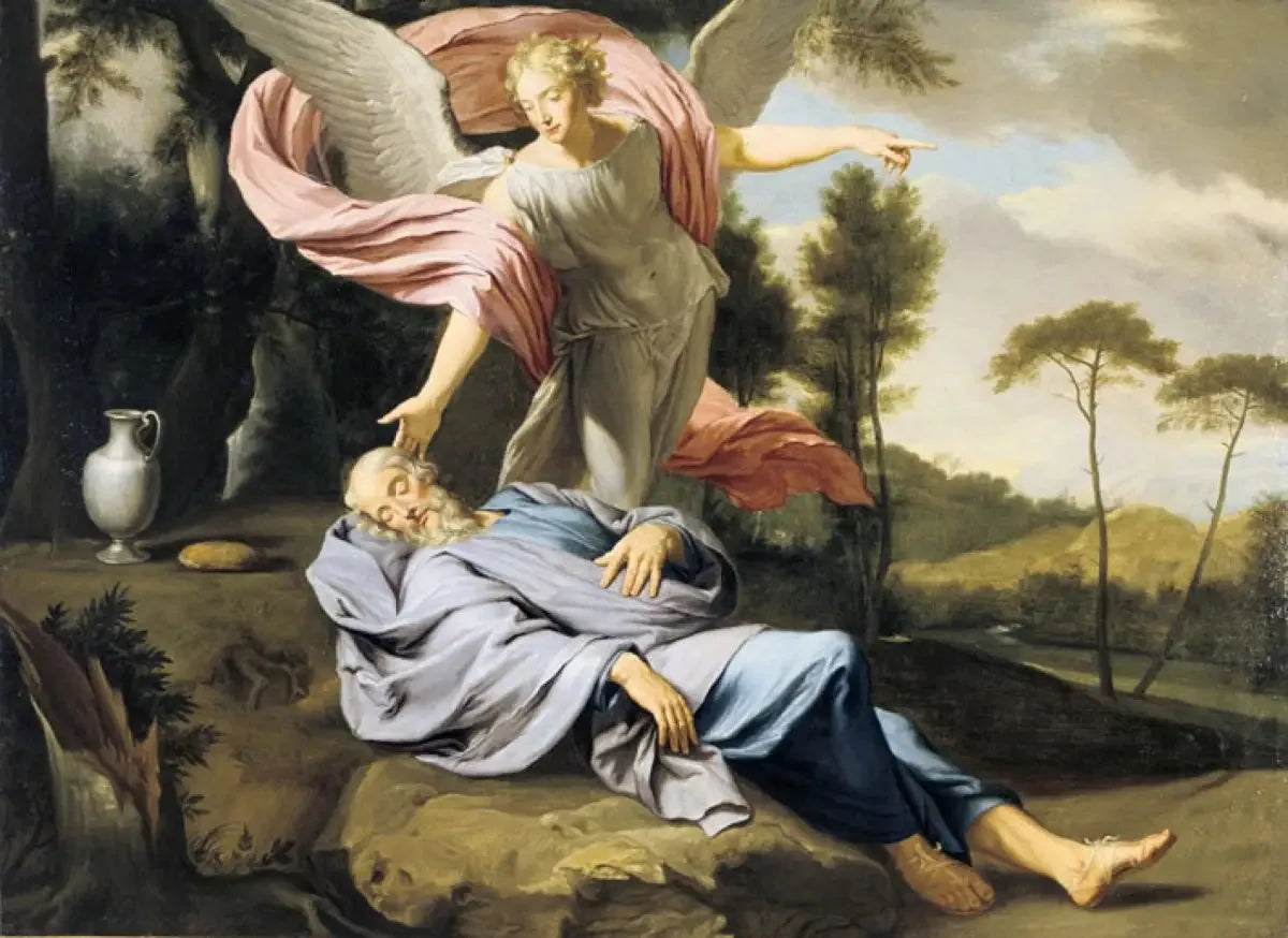 Le Sommeil d'Élie - Louis Jean François Lagrenée image 1 reproduction de peinture à l’huile