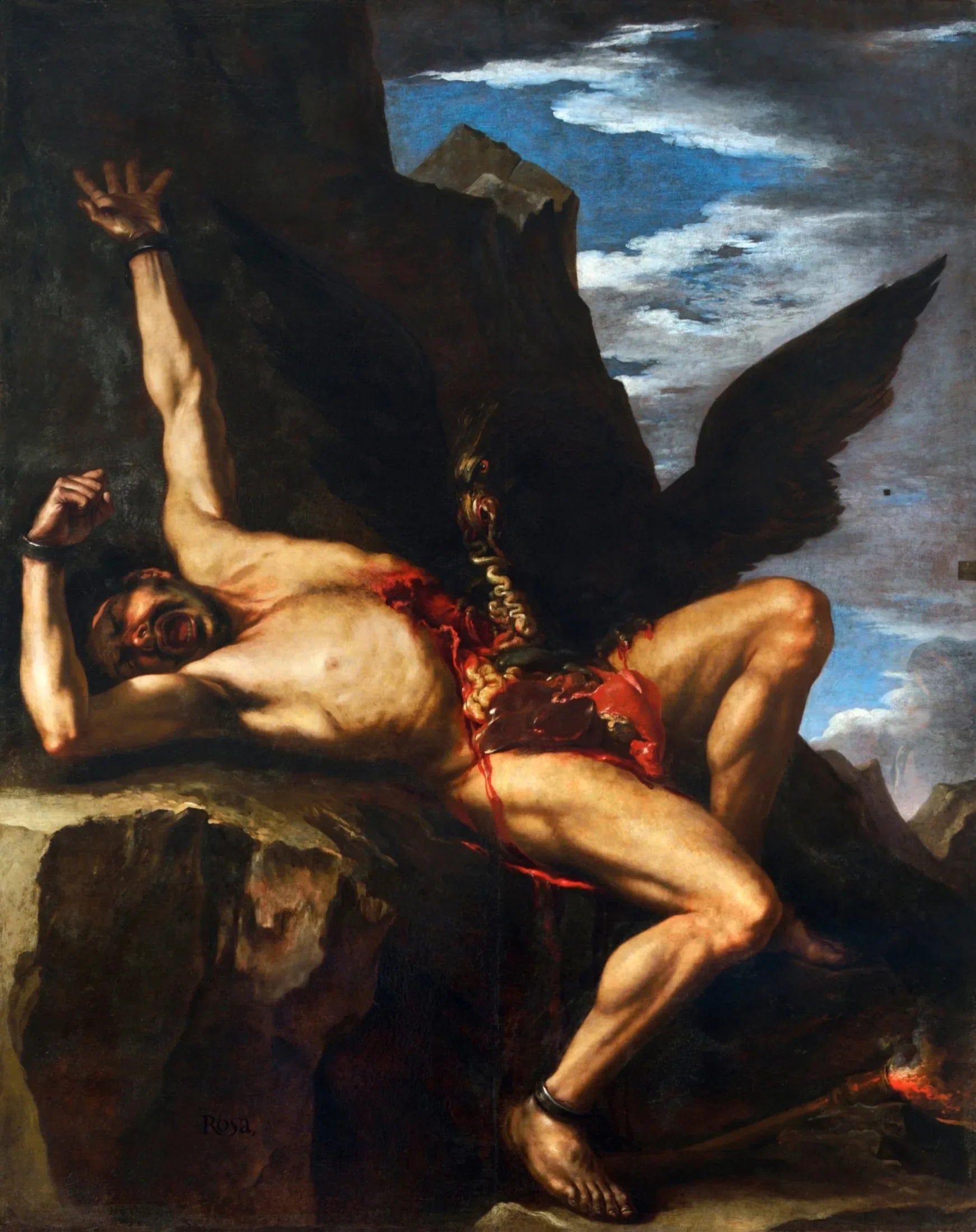 Le supplice de Prométhée - Salvator Rosa image 1 copie peinte à la main à l’huile