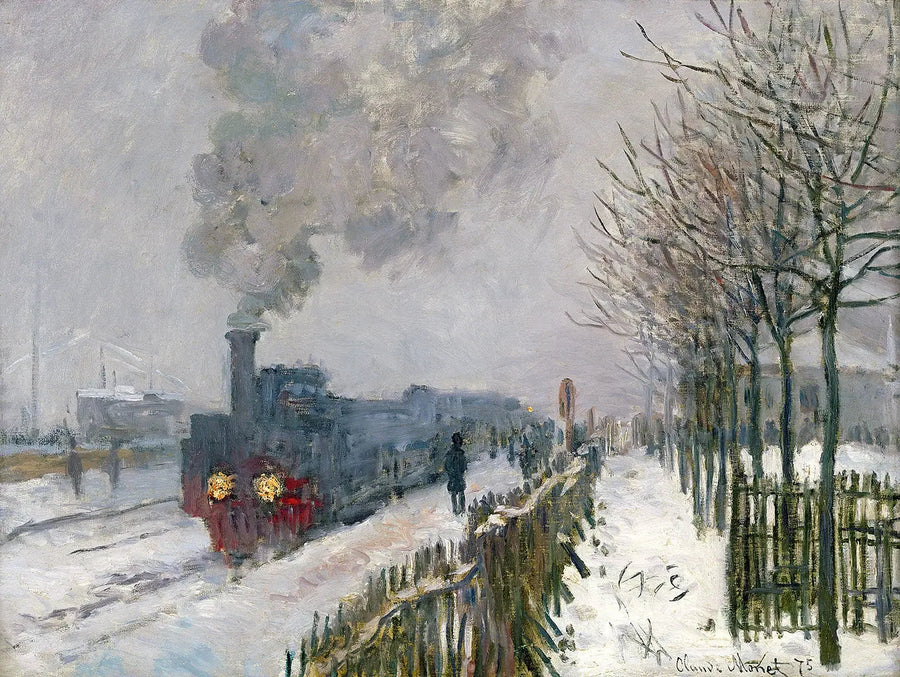 รถไฟในหิมะ - Claude Monet