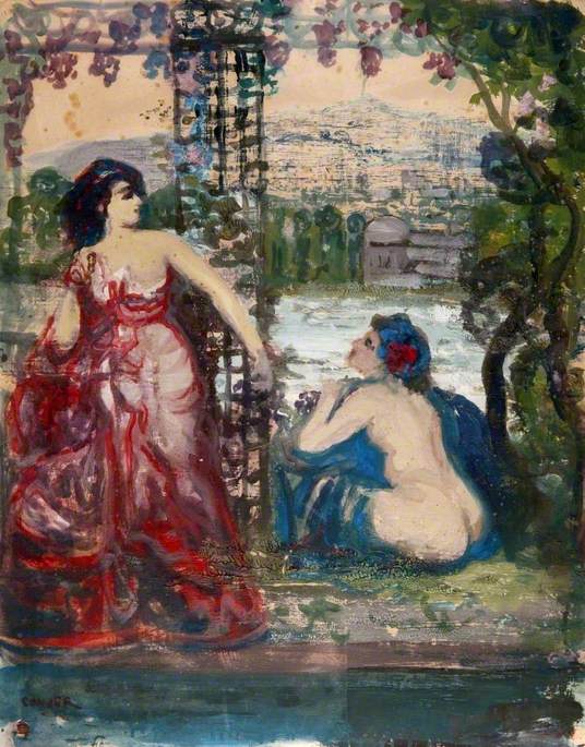 Le treillis - Charles Conder image 1 reproduction de peinture à l’huile