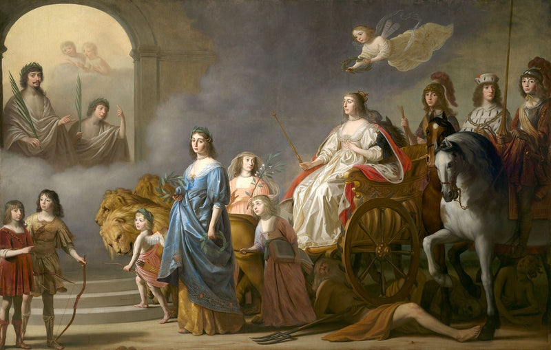 ชัยชนะของราชินีแห่งฤดูหนาว: สัญลักษณ์ของความยุติธรรม - Gerrit van Honthorst