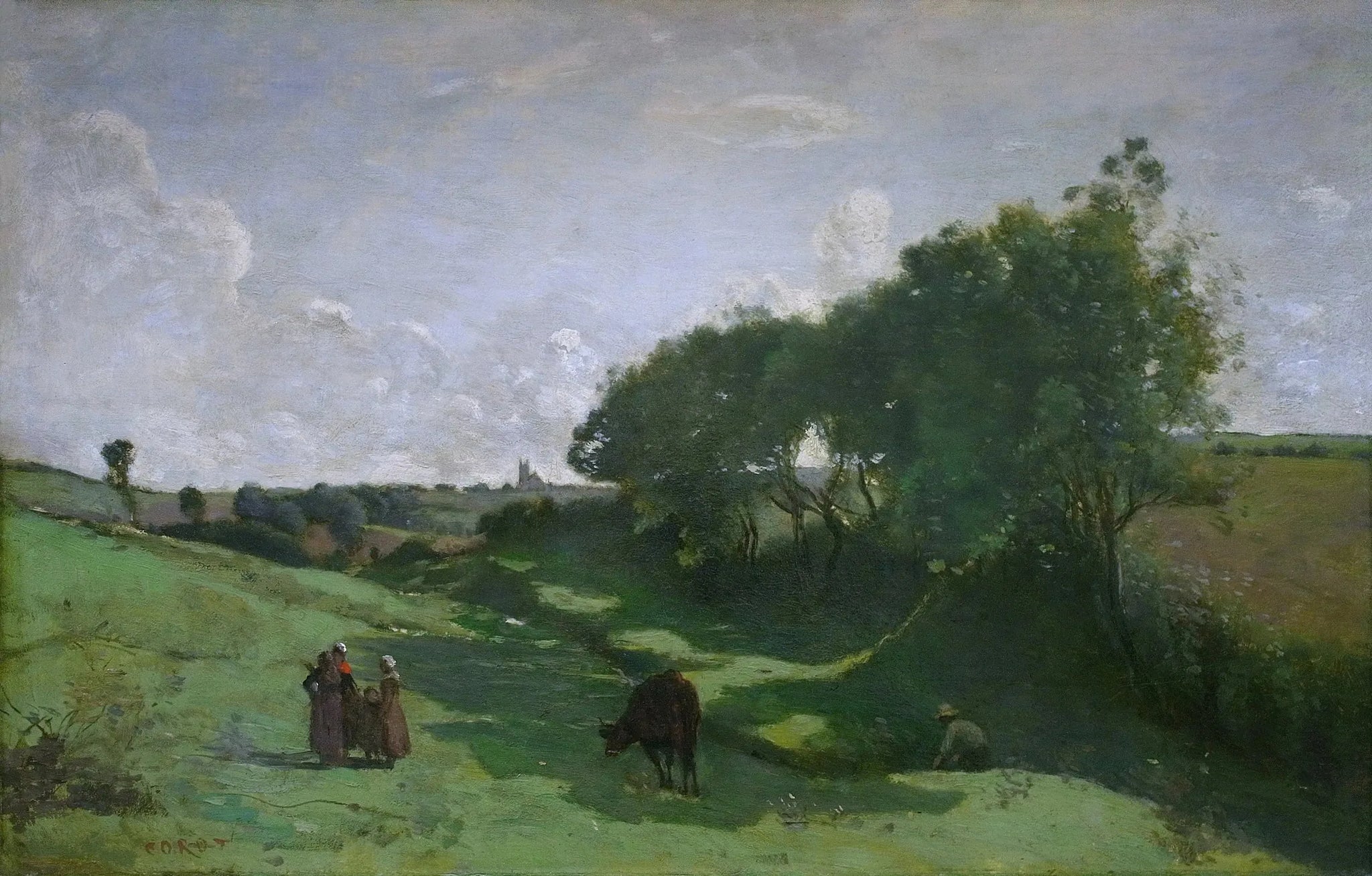 Le Vallon - Jean-Baptiste Camille Corot image 1 copie peinte à la main à l’huile