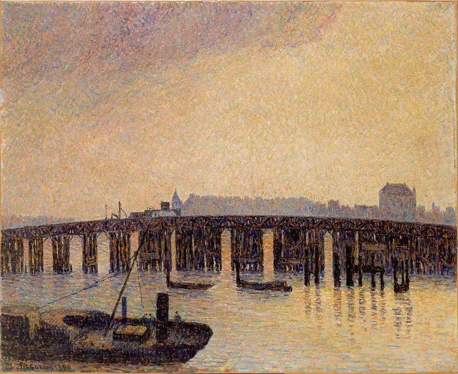 Le Vieux Pont de Chelsea, Londres - Camille Pissarro image 1 reproduction de peinture à l’huile