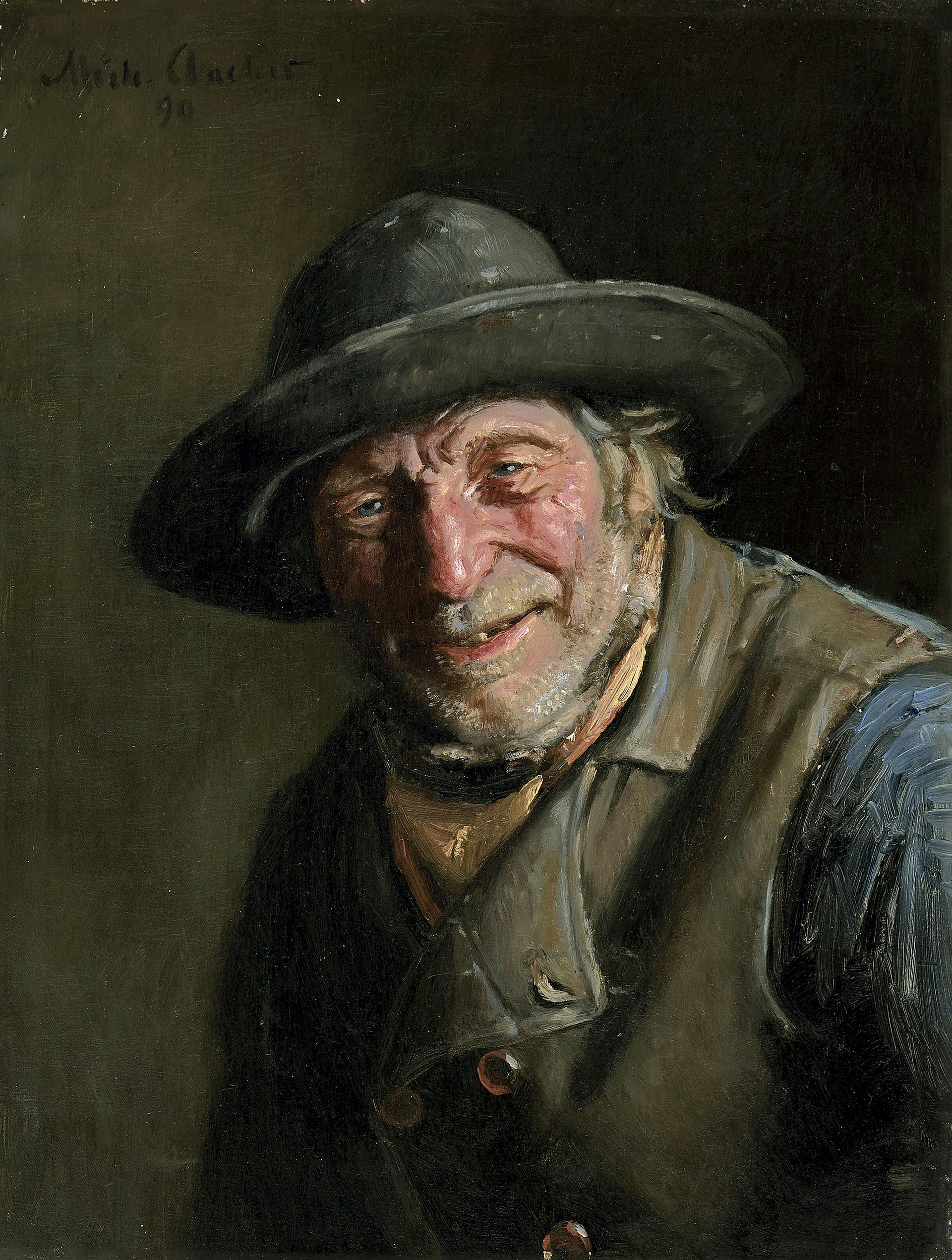 Le vieux Søren. - Michael Peter Ancher image 1 tableau peint à l’huile sur toile