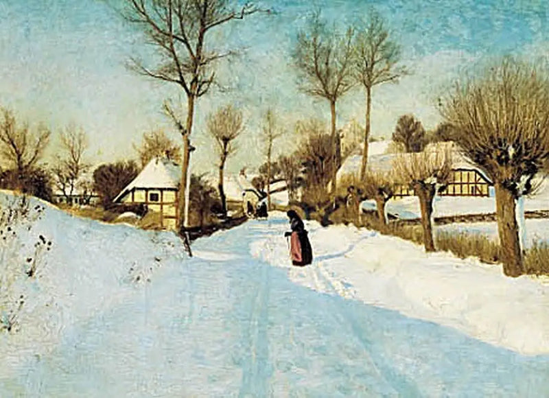 หมู่บ้านในฤดูหนาว - H. A. Brendekilde