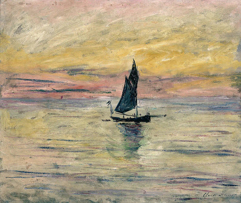 เรือใบ, แสงยามเย็น - Claude Monet