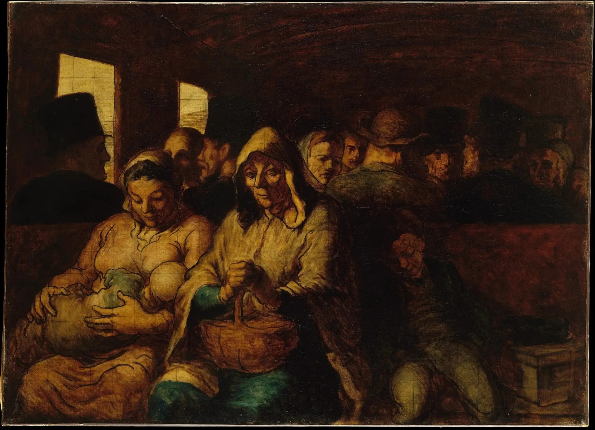 Le Wagon de troisième classe - Honoré Daumier image 1 tableau peint à l’huile sur toile