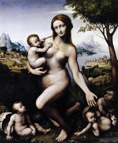 Reproduction du tableau « Léda avec ses enfants - Léonard de Vinci » par Alpha Reproduction en peinture à l’huile