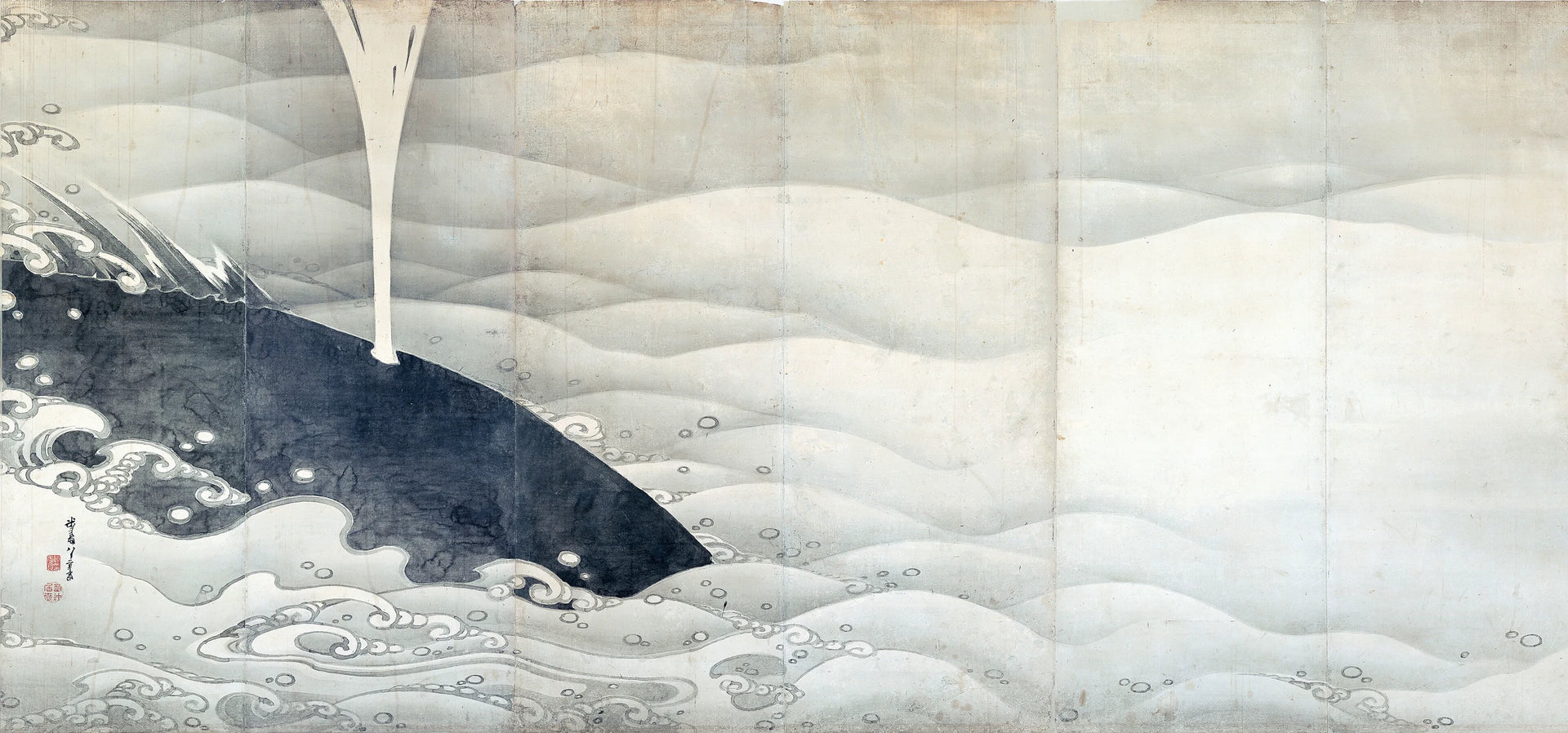 L’Éléphant et la Baleine, Itō Jakuchū, 1797