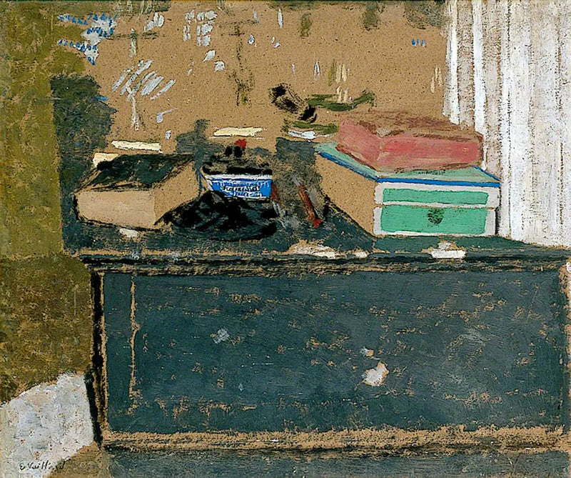 ที่ใส่หมึกสีน้ำเงินบนเตาผิง - Édouard Vuillard