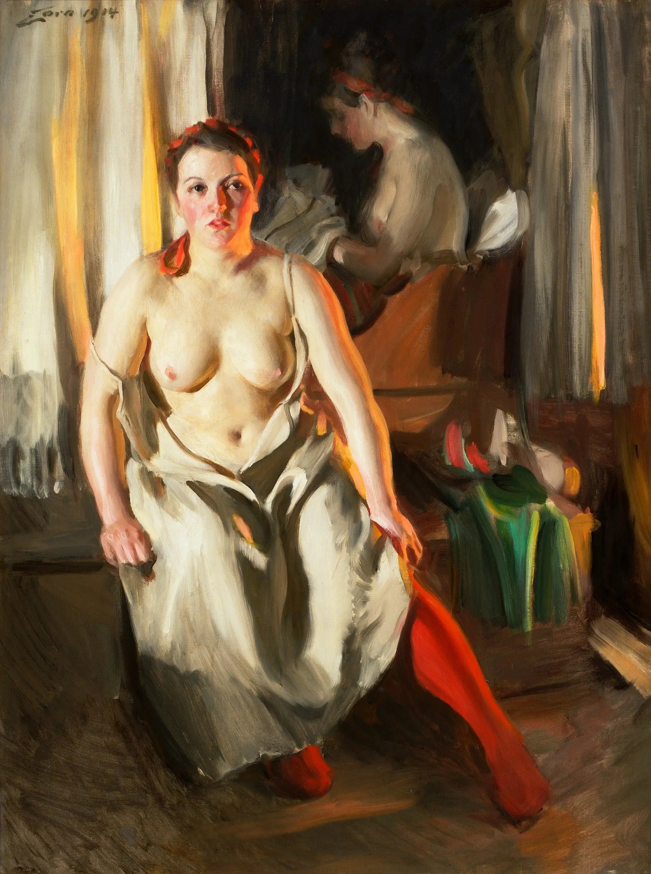 Les Bas rouges - Anders Zorn image 1 copie peinte à la main à l’huile