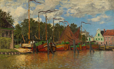 Reproduction du tableau « Les bateaux à Zaandam - Claude Monet » par Alpha Reproduction en peinture à l’huile
