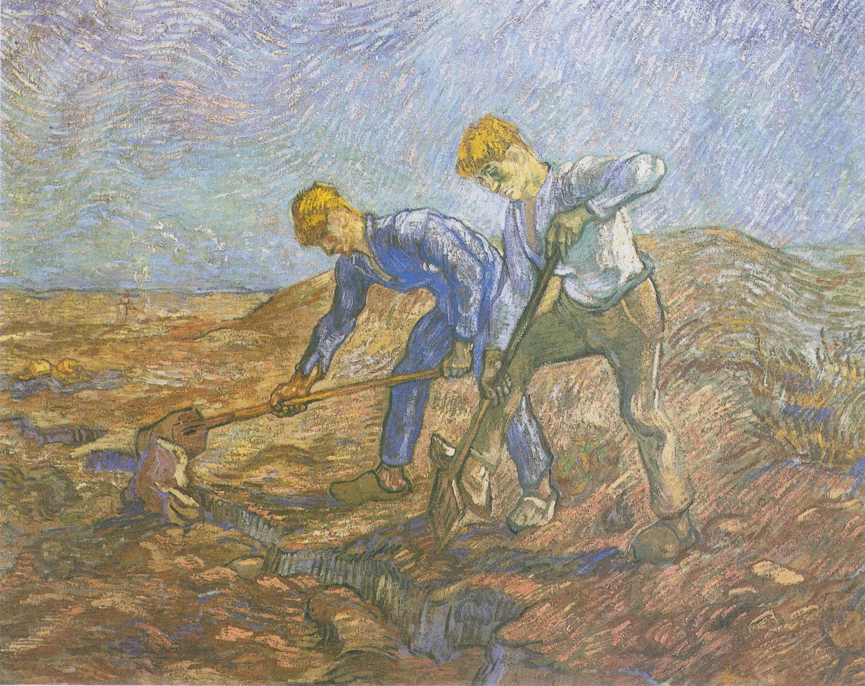 Les bêcheurs - Vincent van Gogh image 1 reproduction d’œuvre d’art à l’huile