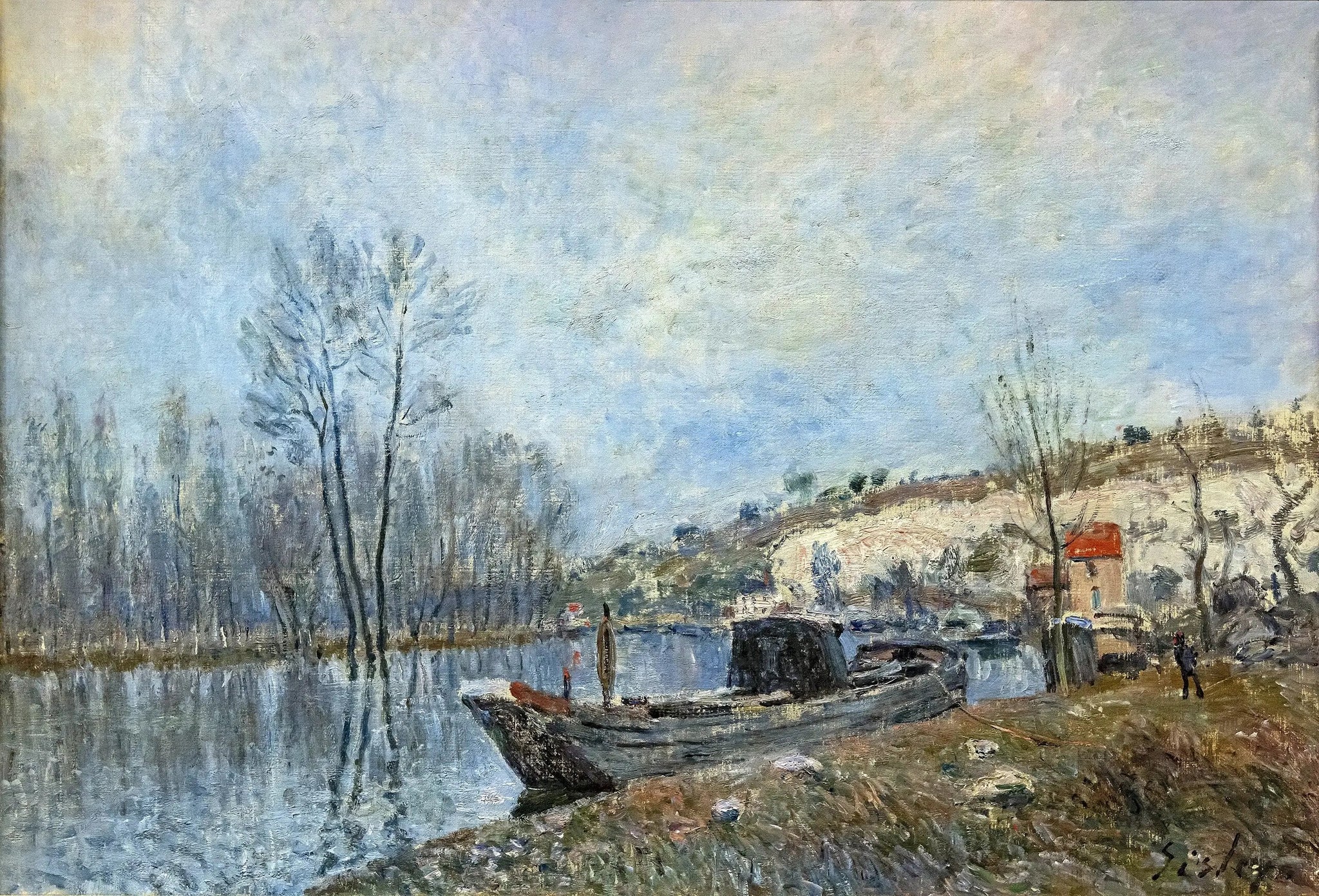 Les Bords du Loing vers Moret - Alfred Sisley image 1 copie peinte à la main à l’huile