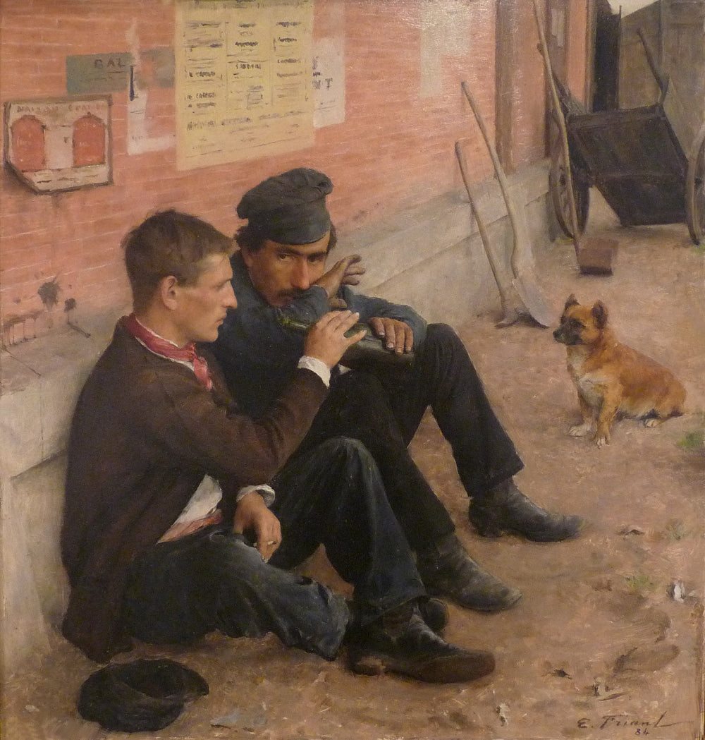 Les Buveurs - Émile Friant image 1 copie peinte à la main à l’huile