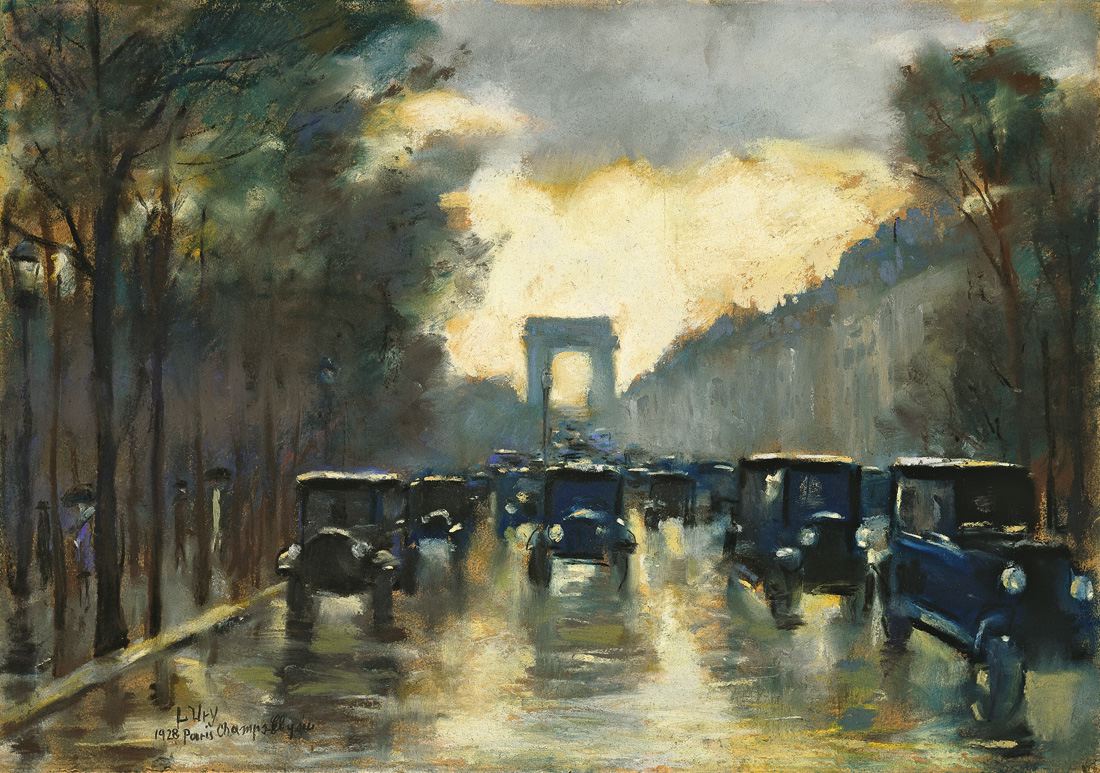 Les Champs-Élysées avec l'Arc de Triomphe, Paris - Lesser Ury image 1 reproduction réalisée par Alpha Reproduction