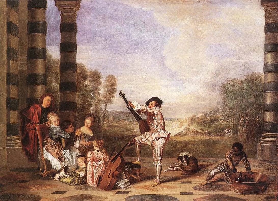 Les charmes de la vie - Antoine Watteau image 1 reproduction artisanale de tableau
