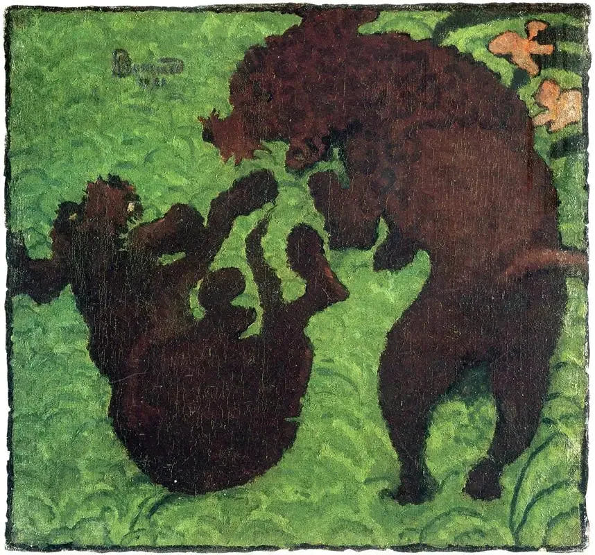 Les deux caniches - Pierre Bonnard image 1 copie de tableau peinte à la main