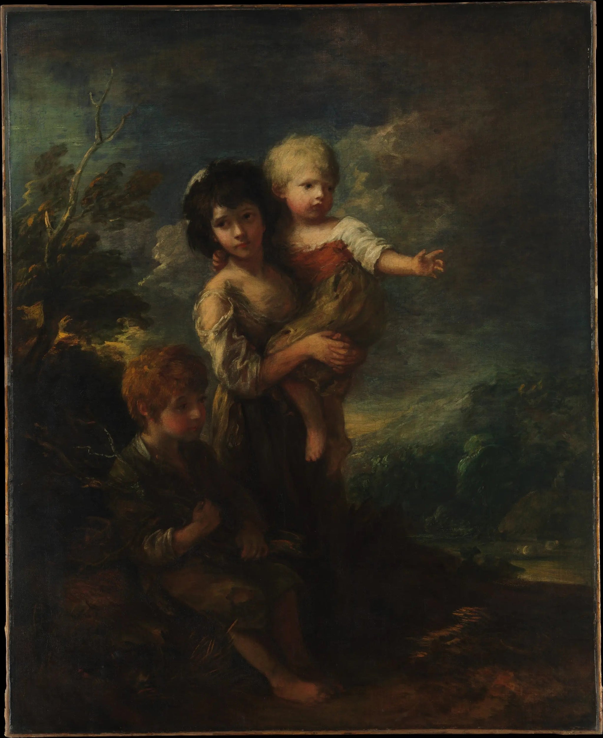 Les Enfants du Cottage (Les Cueilleurs de Bois) - Thomas Gainsborough image 1 reproduction artisanale de tableau