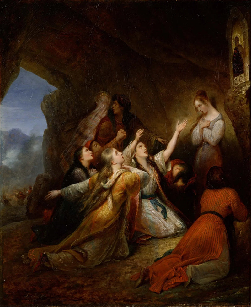 ผู้หญิงชาวกรีกวอนขอความช่วยเหลือจากพระแม่มารี - Ary Scheffer