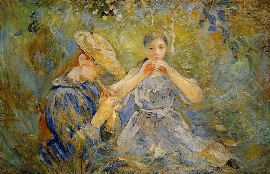 Les Flageolets - Berthe Morisot image 1 reproduction de peinture à l’huile