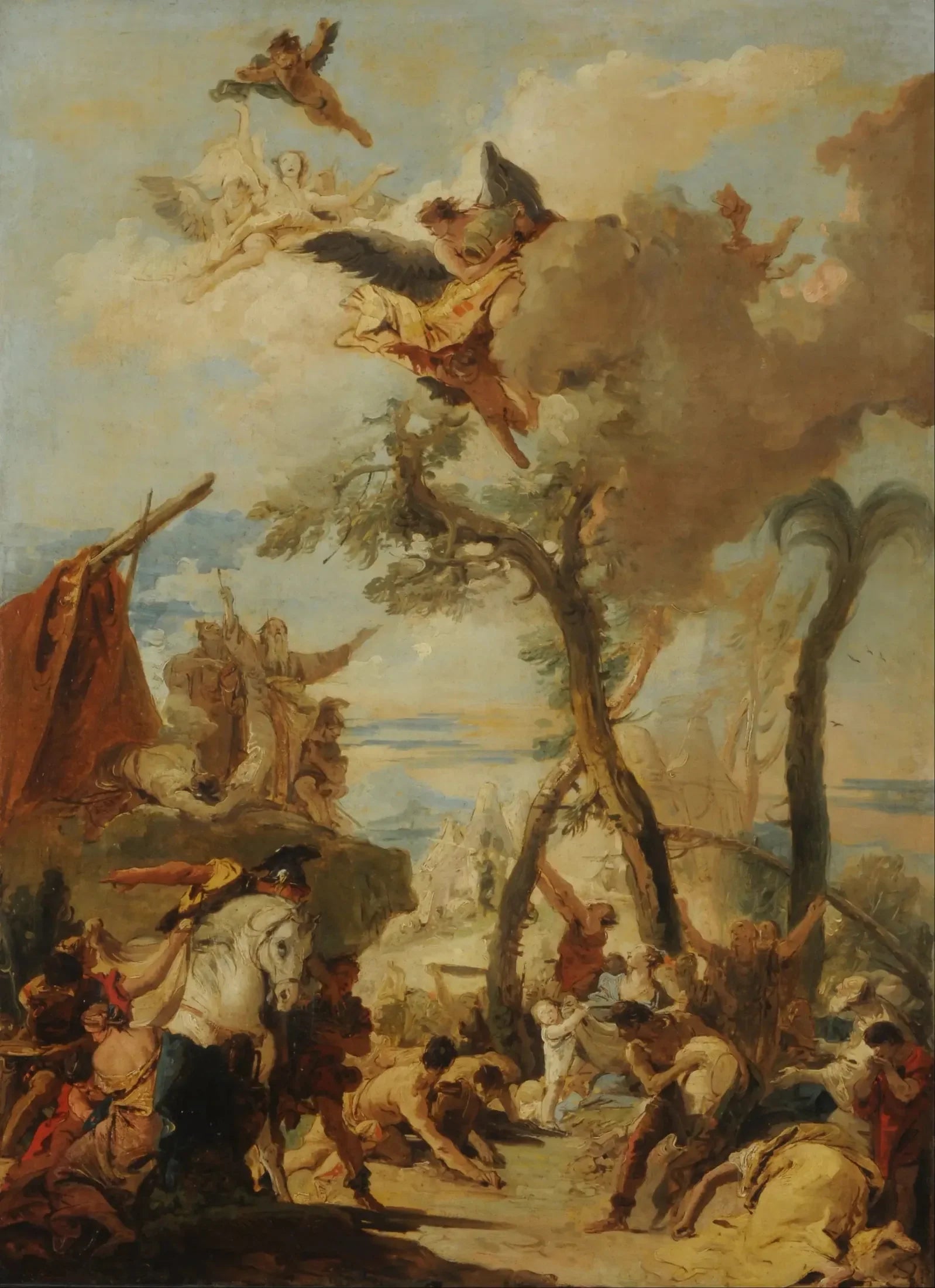 Les Hébreux ramassant la manne dans le désert - Giovanni Battista Tiepolo image 1 copie peinte à la main à l’huile
