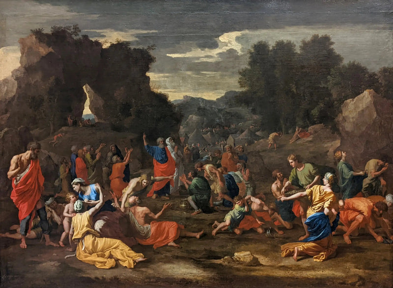 ชาวอิสราเอลเก็บอาหารในทะเลทราย - Nicolas Poussin