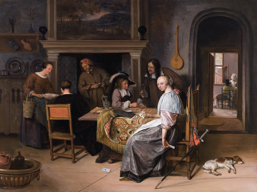 Les joueurs de cartes dans un intérieur - Jan Steen