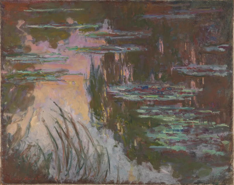 ดอกลิลลี่น้ำ พระอาทิตย์ตก - Claude Monet