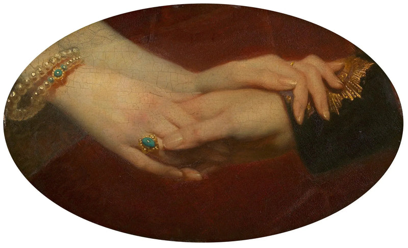 มือที่ถูกมัดของราชินีวิกตอเรีย (1819-1901) และเจ้าชายอัลเบิร์ต (1819-1861) - ฟรานซ์ ซาเวอร์ วินเทอร์ฮัลเทอร์