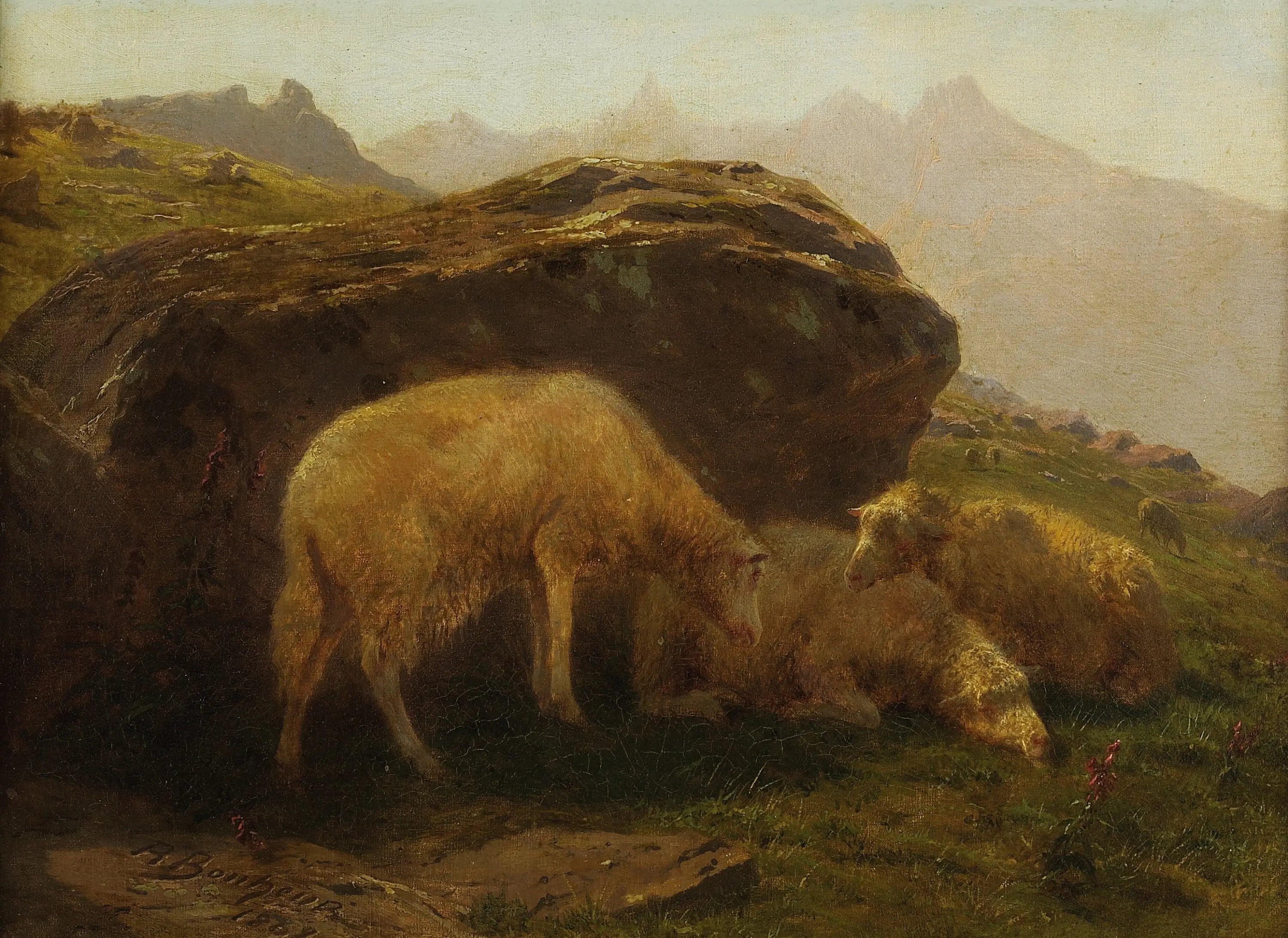 Les moutons sur une colline - Rosa Bonheur - Alpha Reproduction