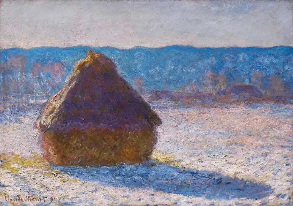 Les pailles de foin: effet de neige - Claude Monet image 1 reproduction artisanale de tableau