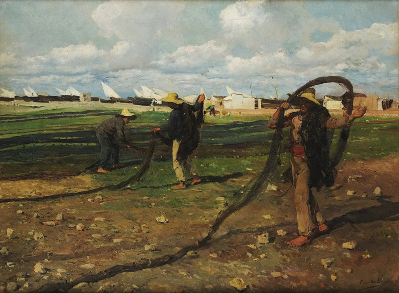 ชาวประมงเก็บตาข่ายของพวกเขา - Joaquín Sorolla