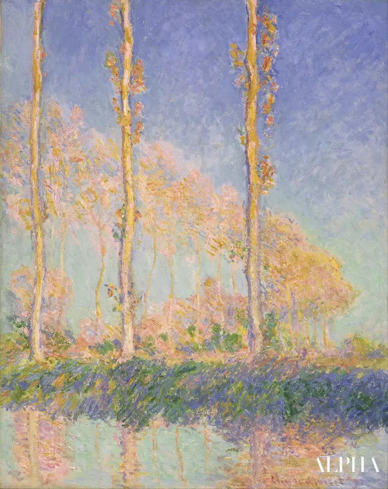 Les Peupliers, trois arbres roses, automne - Claude Monet - Reproductions de tableaux et peintures haut de gamme