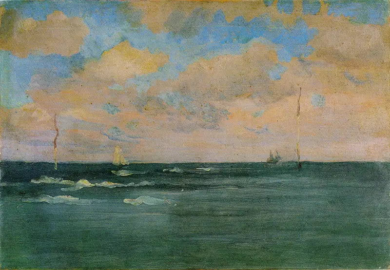 Les Postes de Bain, Bretagne - James Abbott McNeill Whistler image 1 tableau peint à l’huile sur toile