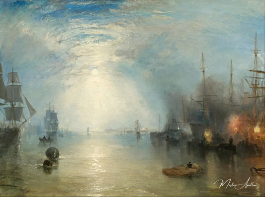 Les quillards s'agitent dans les charbons au clair de lune - William Turner - Reproductions de tableaux et peintures haut de gamme