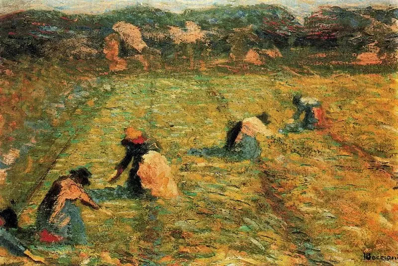 Les récolteuses de riz - Umberto Boccioni image 1 reproduction d’œuvre d’art à l’huile