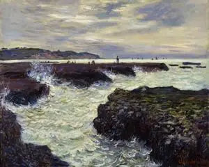โขดหินที่ปูร์วิลล์, น้ำลง. - Claude Monet