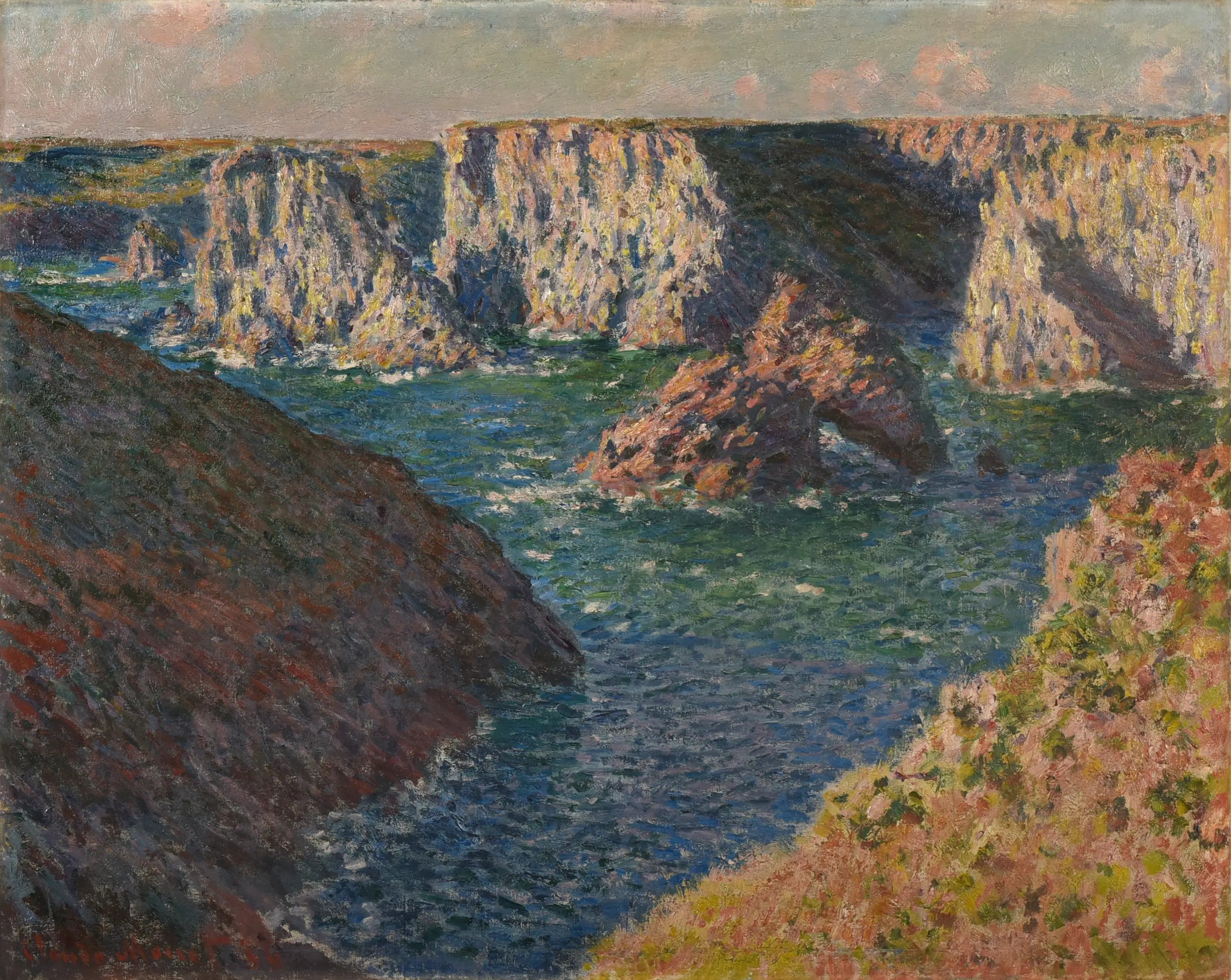 Reproduction du tableau « Les Rochers de Belle-Ile - Claude Monet » par Alpha Reproduction en peinture à l’huile