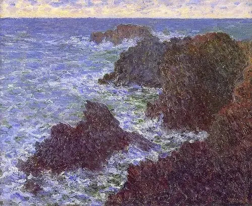 โขดหินแห่งเบลล์-อีล, ชายฝั่งป่า - Claude Monet