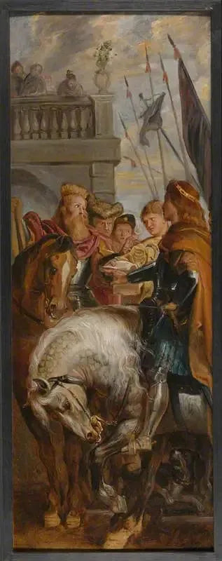 Les rois Clotaire et Dagobert se disputent avec un héraut - Peter Paul Rubens image 1 copie de tableau peinte à la main