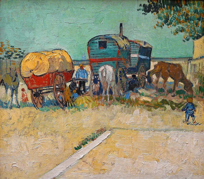 รถบ้าน, ค่ายของโบฮีเมียนใกล้เมืองอาร์ลส์ - Vincent van Gogh