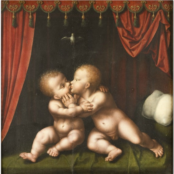 เด็กศักดิ์สิทธิ์กอดกัน - Joos van Cleve