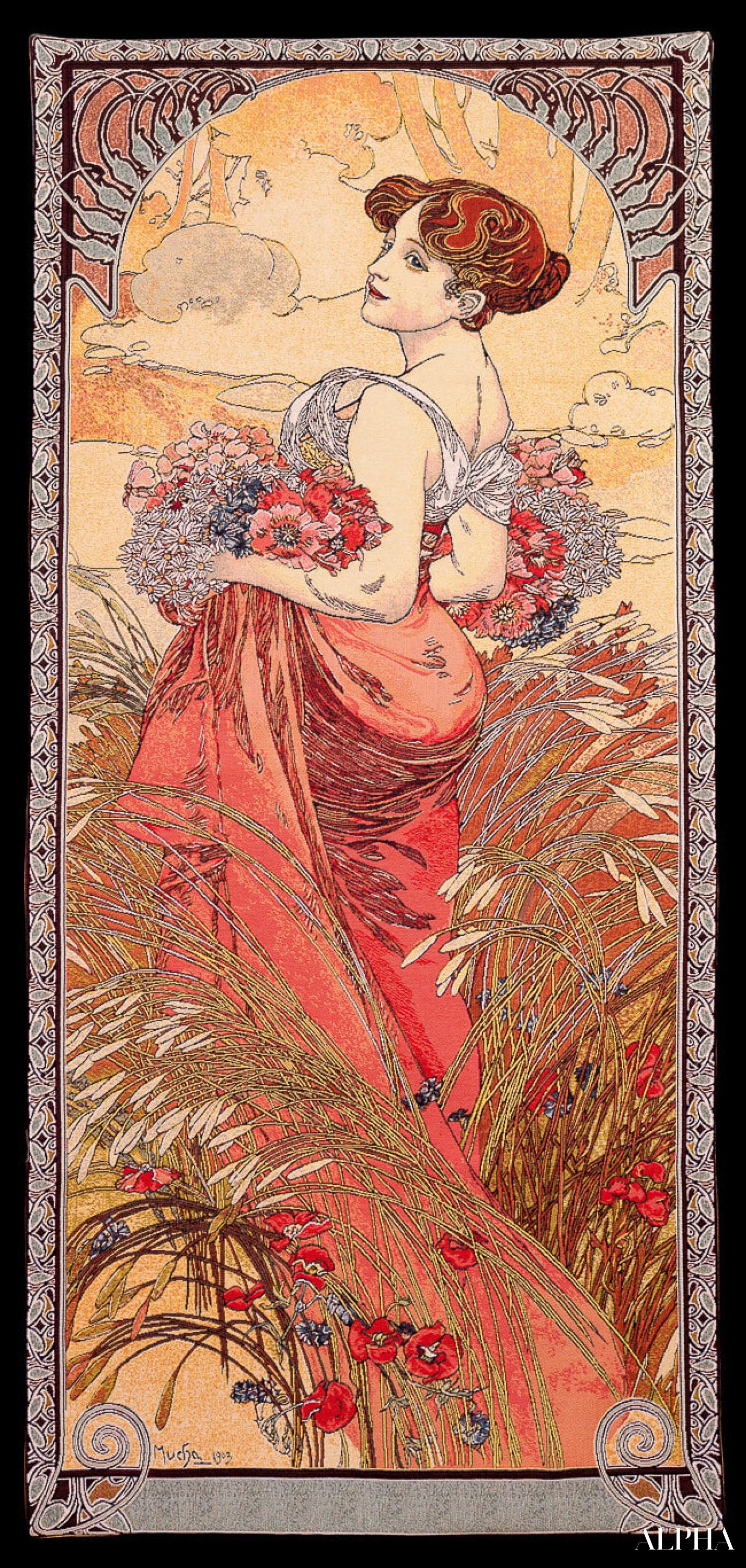 Reproduction du tableau « Les saisons: l'été - Mucha » par Alpha Reproduction en peinture à l’huile