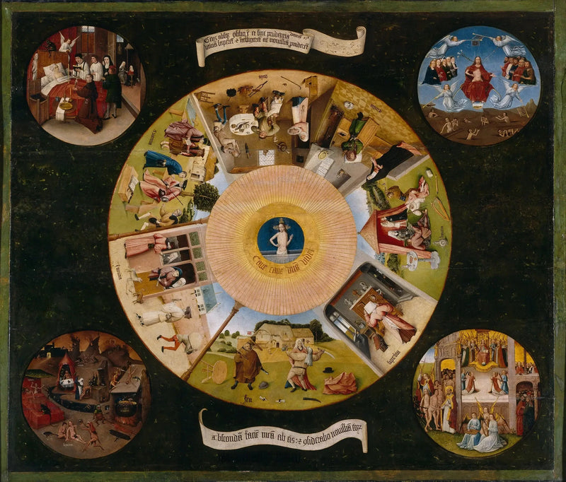 บาปทั้งเจ็ดและสี่ขั้นตอนสุดท้ายของมนุษย์ - Hieronymus Bosch