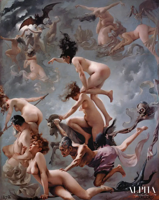 Les sorcières se rendant à leur sabbat - Luis Ricardo Falero - Reproductions de tableaux et peintures haut de gamme